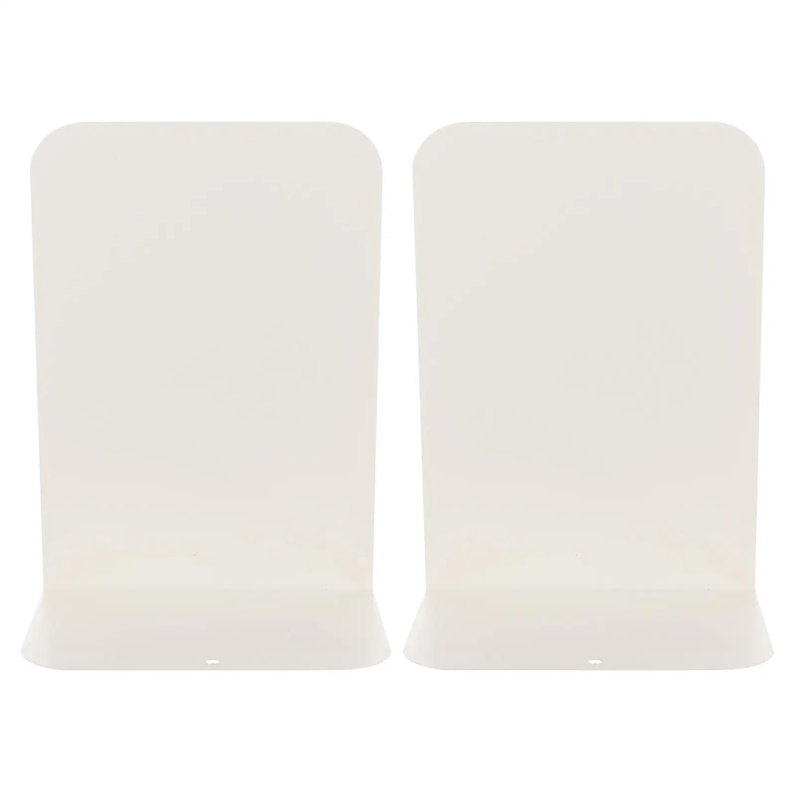 2 Pcs Simple Metal Style Non Slip Beige Desk ganizer Desktop Bookends Student Use Book Stoppers Storage Solution