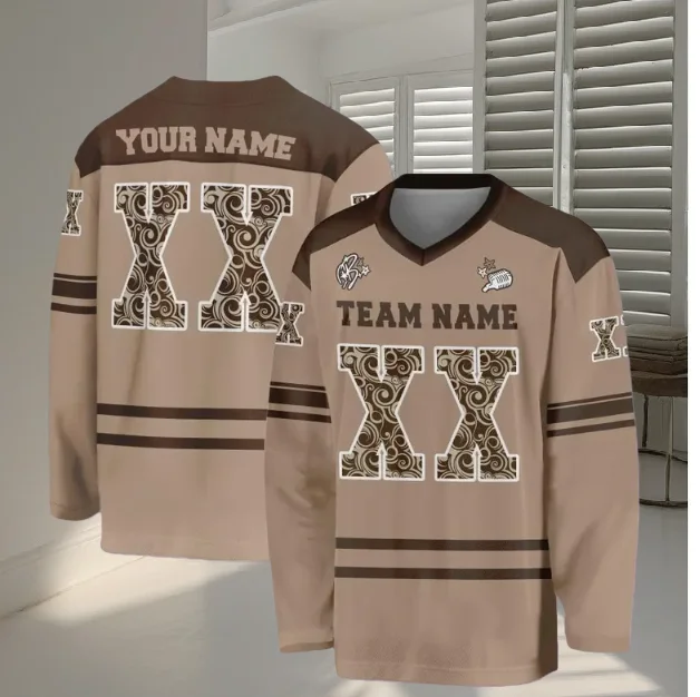 Pakaian Hoki Es Retro Baru Musim Semi dan Musim Gugur 2026 untuk Pria dan Wanita, Trendi, Personal, Modis Lengan Panjang