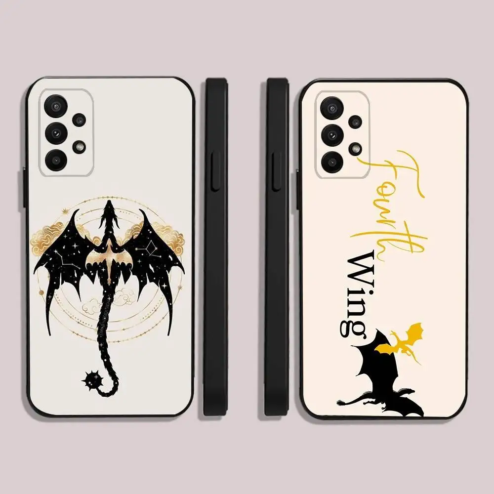 

F-Fourth Wing Dragon Phone Case For Samsung S25,23,22,30,24,10,9,Ultra,Plus,Lite,FE,5G Black Soft Case