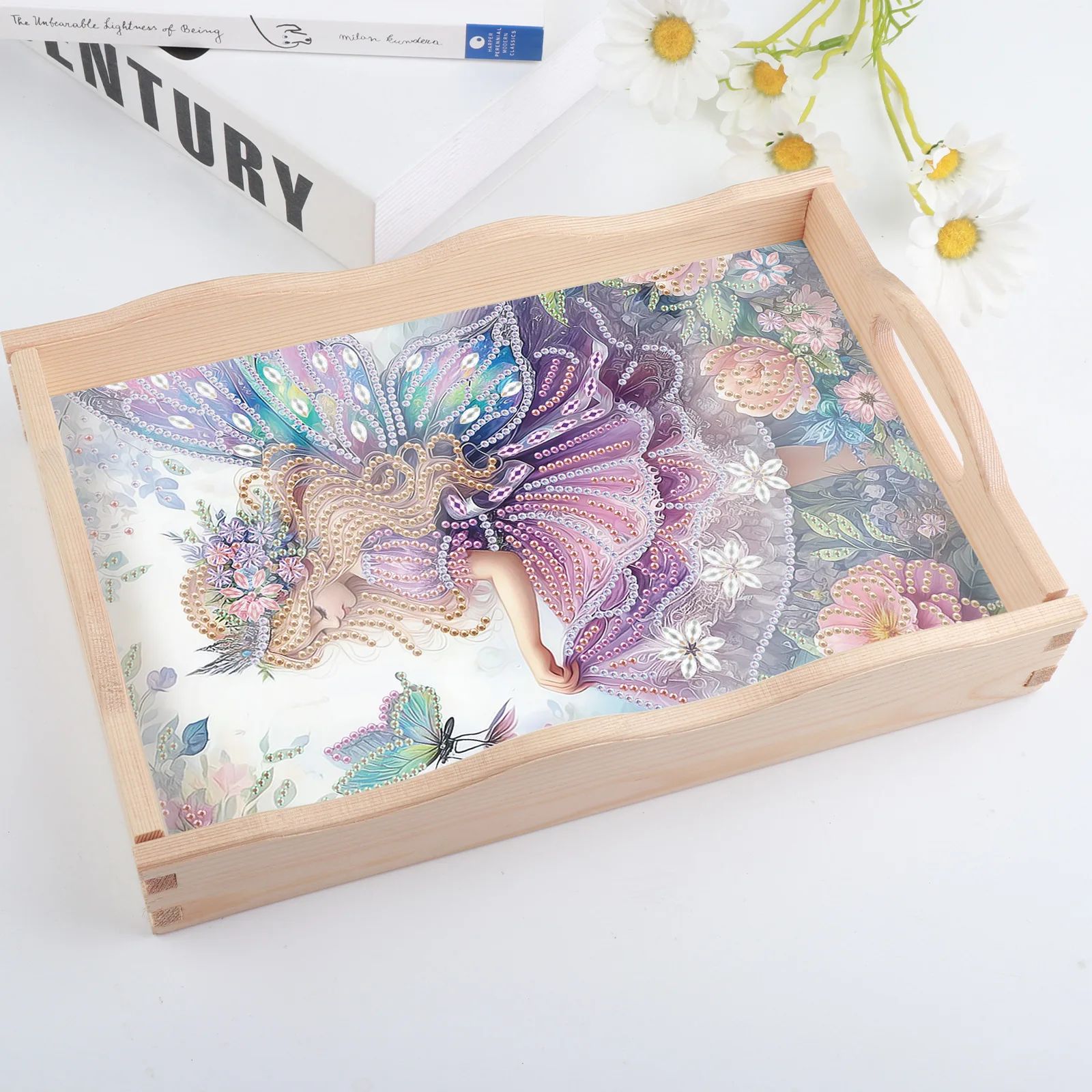 

Fairy-themed DIY Diamond Painting Sticker Cartoon Wooden Dinner Fruit Plat Souvenirs Gift Decorative Figurine