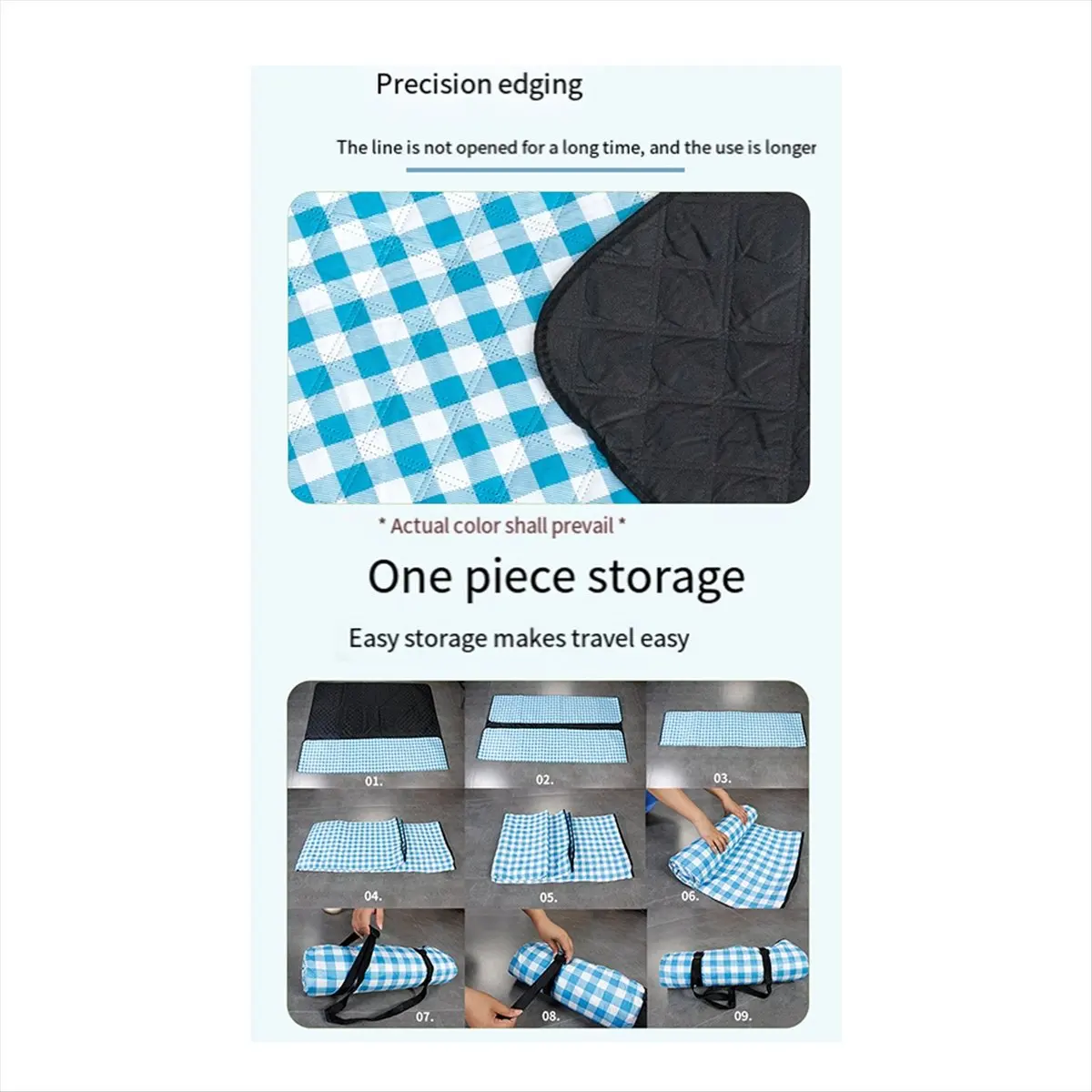 ABJV بطانية نزهة محمولة للاستخدام الخارجي مقاومة للماء وسادة شاطئ حصيرة نوم الطفل مقاومة للرطوبة