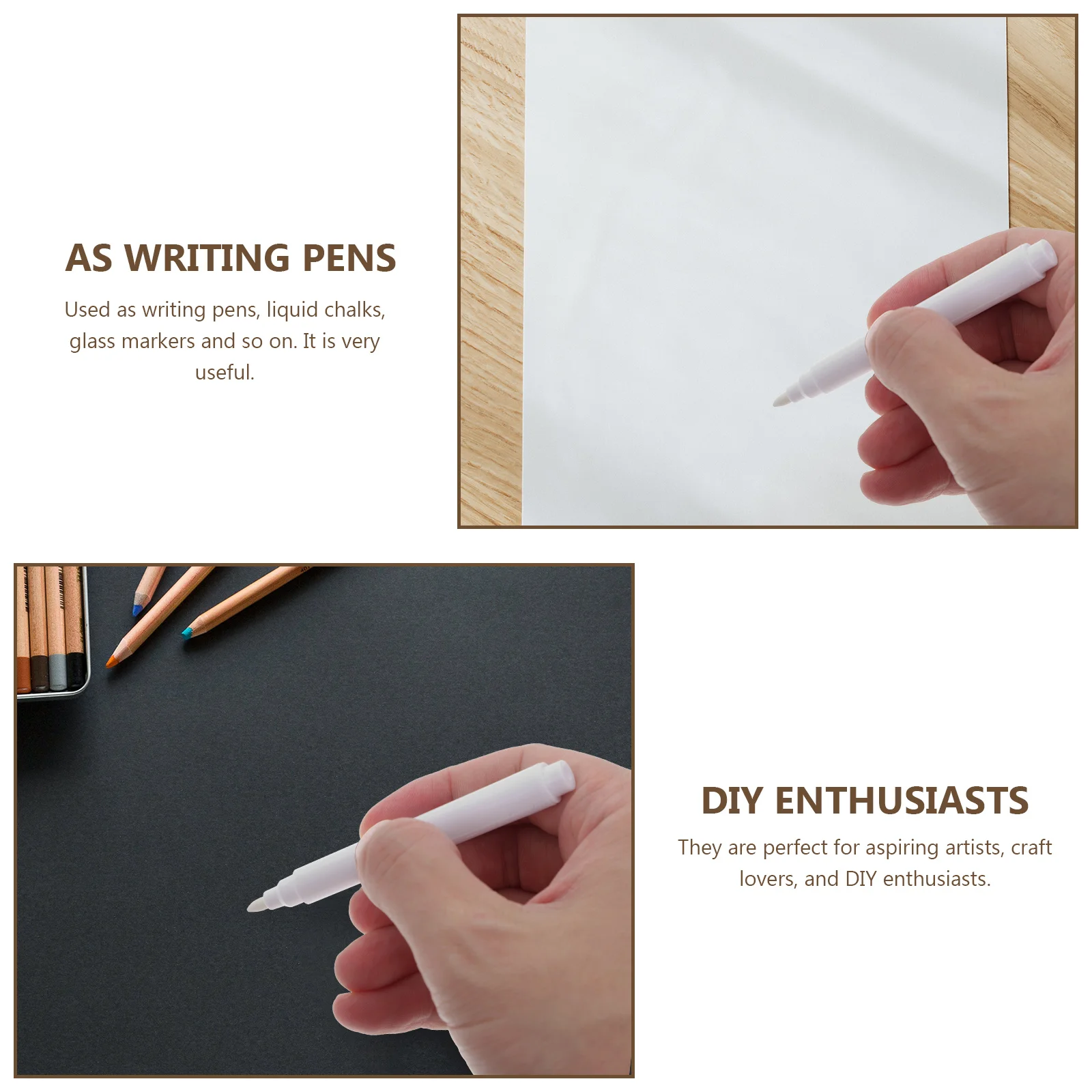 

15 Pcs Chalkboard Pen White Marker Wet Erase Pens Erasable Markers Liquid Eraseable Plastic Office