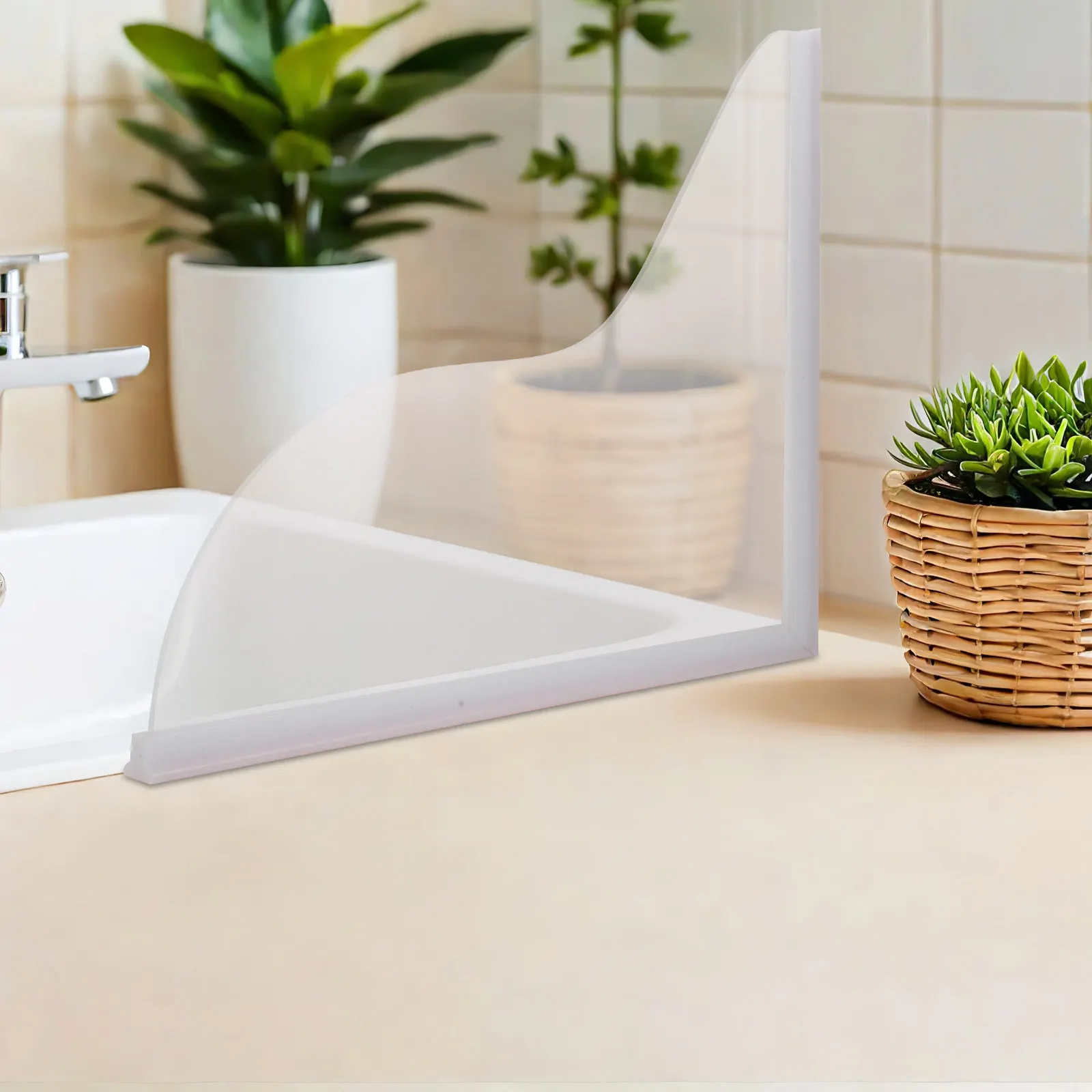 2Pcs Acrylic Kitchen Splash Guard Panel 11.8x9.8 Shower Corner Protector Tub Washbasin Sink Splash Shield Bathroom Sink Edges