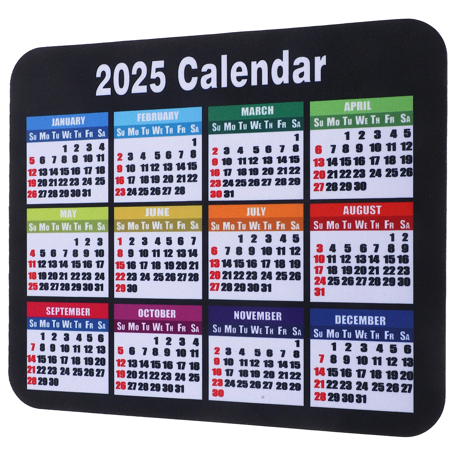 2025 Calendar Mouse Pad Modern Sleek Non-Slip Desk Mat for Office Home Gaming Computer Workstation Desktop Monthly Planner Cool