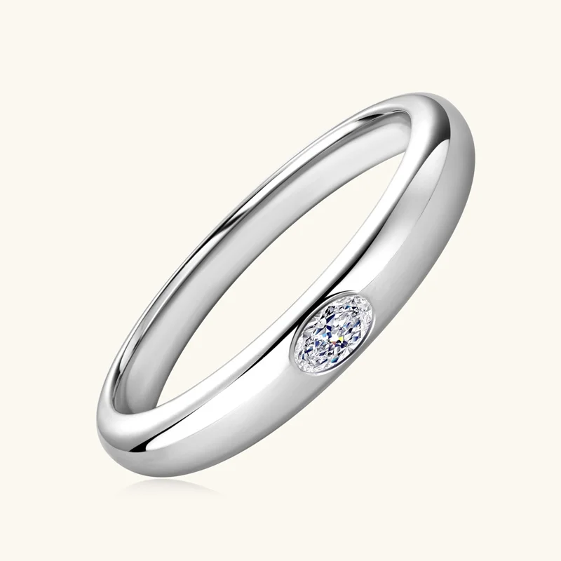 Real 0.1ct Oval Cut Moissanite Wedding Engagement Ring 925 Sterling Silver Woman\'s Rings Promise Band Jewelry Anniversary Gift