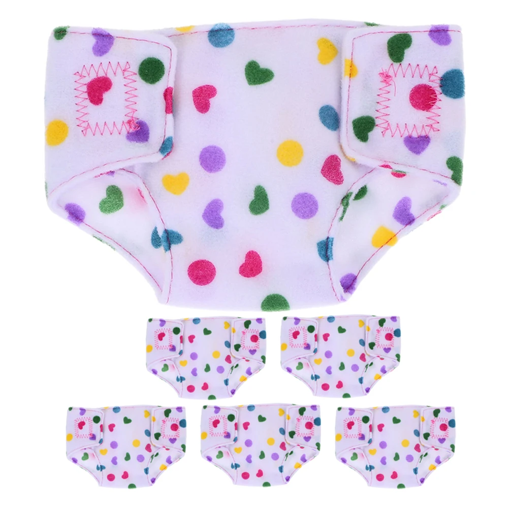 

6 Pcs Diaper Set Baby Diapers Outfit American Underwear Clothes Accessories Reusable Adjustable 18 Inch Fits Sizes Pretend