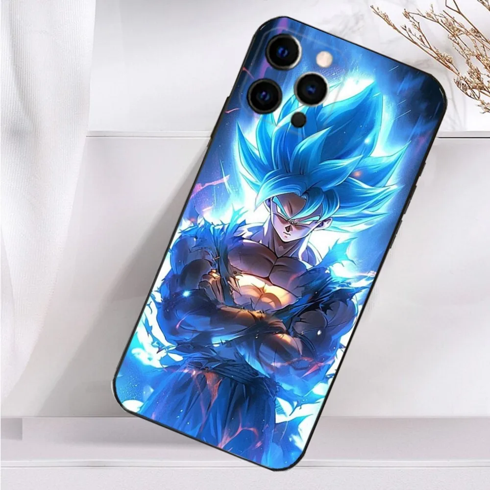 D-Dragon Anime Ball Gokuเคสโทรศัพท์สําหรับiPhone 16,15,14,13,12,11 Plus,Pro Max,XS,X,XR,SE,Mini,8,7 ซิลิโคนนุ่มปกสีดํา