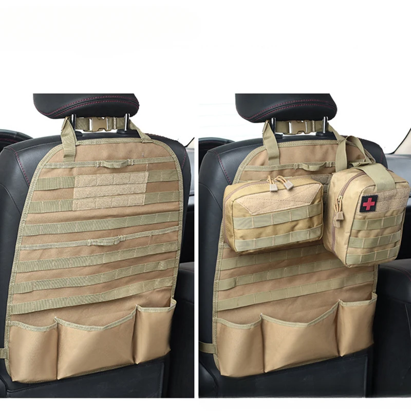 

Upgraded Outdoor Style Car Back Organizer with MOLLE System, Multi-Purpose Storage Bag Vehicle Back