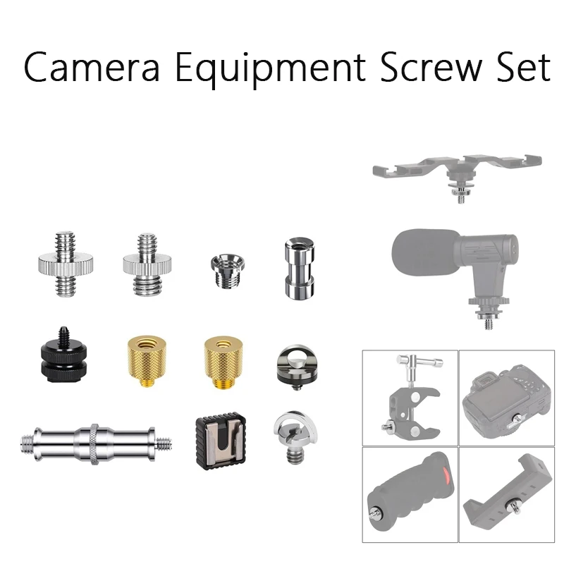 Kamera-Schraubenset für Action-Kamera Blitz Stativ Einbeinstativ Lichtständer Mikrofon Fotografie-Ausrüstung Schraubenset Zubehör