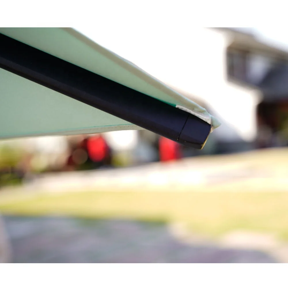 Parapluie en porte-à-faux haut de gamme à auvent carré, parapluie d'extérieur rotatif à 360 degrés