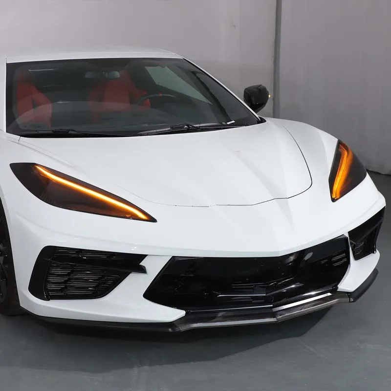 

Cover Accessories for Corvette C8 Z06 Z51 2020-2025 ABS Blackened Car Headlight Head Lampshade