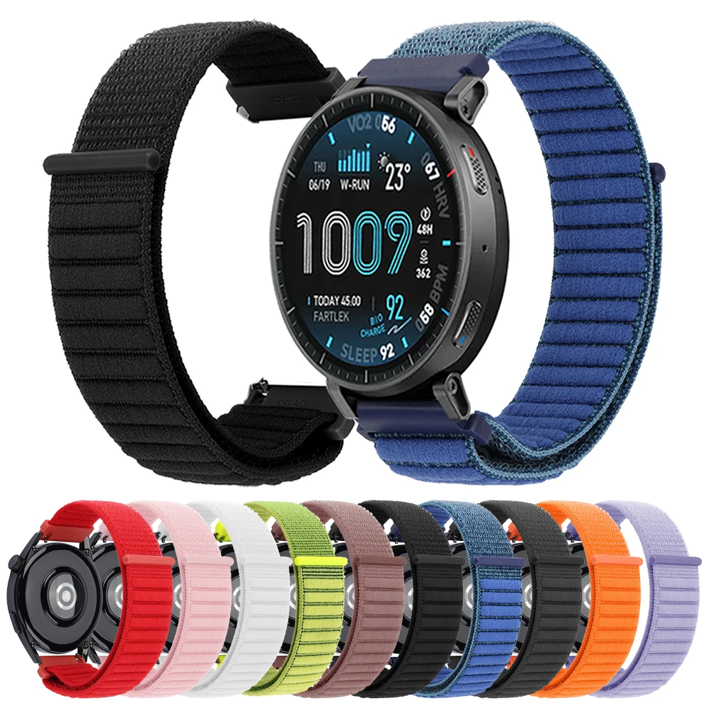 20 mm 22 mm gewelltes geflochtenes Nylon-Schlaufenarmband für Amazfit Active Max/Active 2/BALANCE 2/BIP6 5/GTR/GTS/Pace Uhrenarmband-Gürtelzubehör