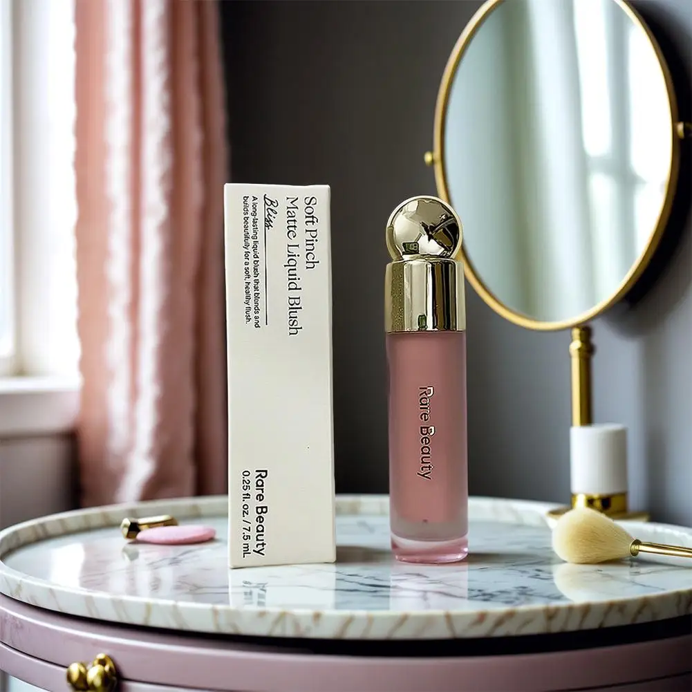 Colorete en polvo líquido mate de belleza rara, resistente al agua, a prueba de sudor, ilumina la baja saturación, maquillaje Facial hidratante Natural