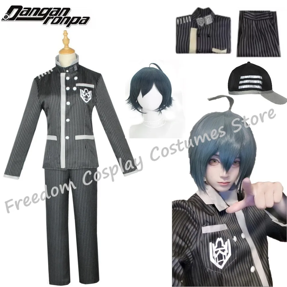 

Anime Danganronpa Cosplay Costumes Halloween Costume V3 Saihara Shuichi Detective Slim Uniform Hat Full Set Adult Suit Jacket