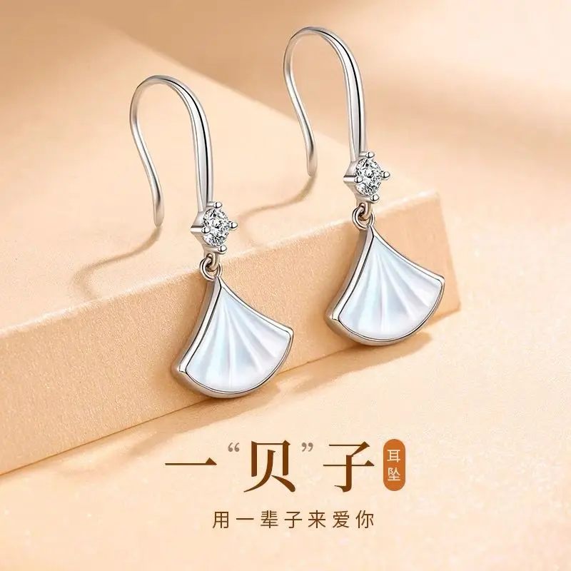 Symbolic Tibetan Silver Shell Stud Earrings for An Exclusive Romantic Gift Mainland China  Luxury