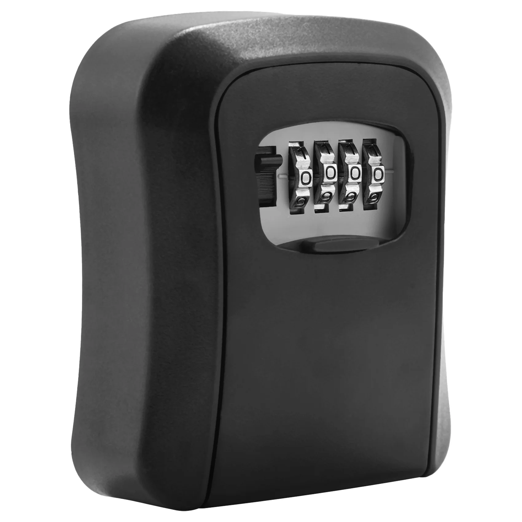 Black Password Key Lock Box Zinc Alloy Key Box Weatherproof 4 Digit Combination Key Storage Lock Box