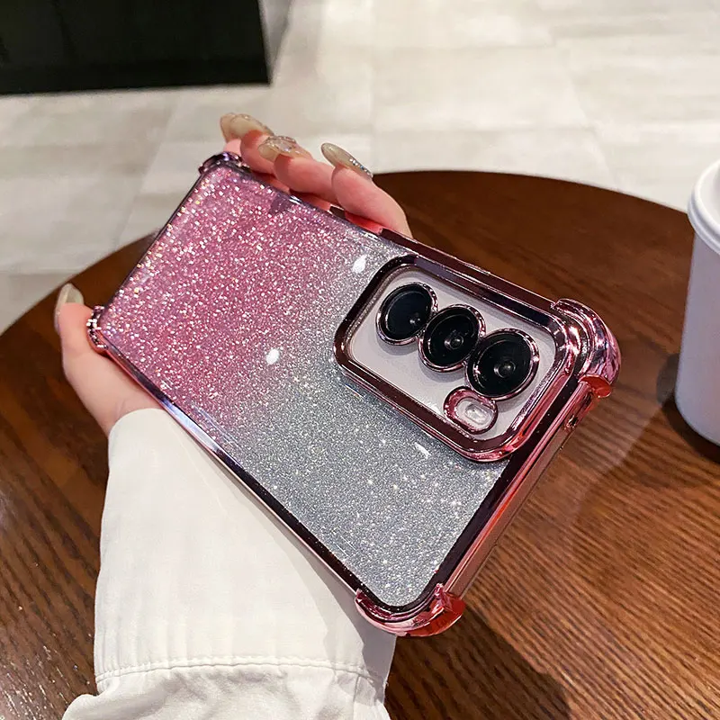 Reno12 5G Case Shockproof Glitter Cover For OPPO Reno 12 12F 11 11F 10 pro Reno5 Z A98 A94 A60 A79 Soft Silicone Case Reno12pro