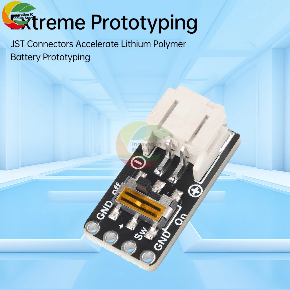 Switched JST-PH 2-pin connector SMT right-angle splitter board Power Module