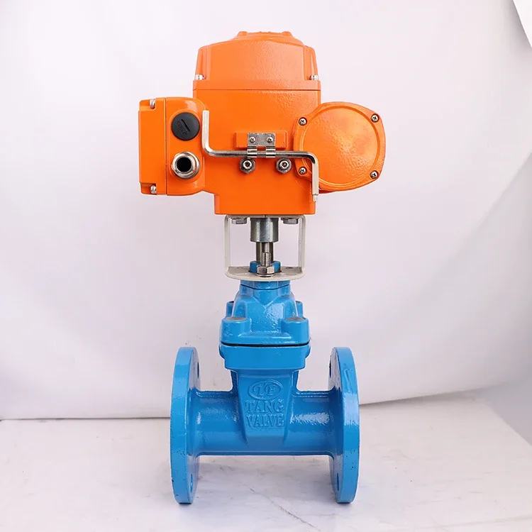 TF Metal electric flange type non rising stem ductile cast iron sluice gate valve