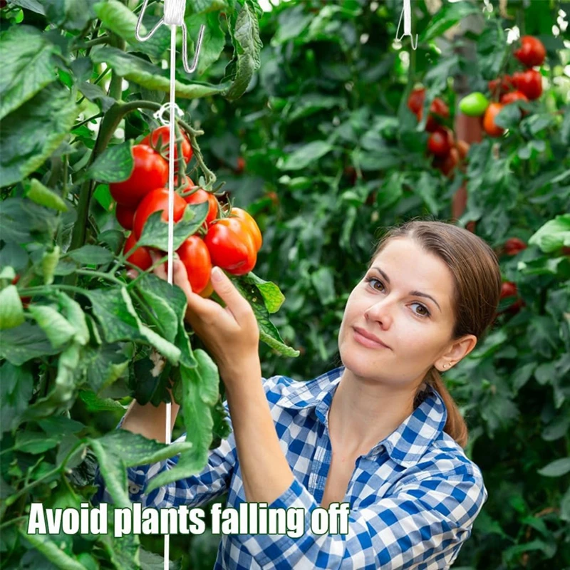 Ganchos para tomates, ganchos para soporte de tomate, Clips de soporte para plantas con cuerda, gancho de soporte para tomate para plantas trepadoras