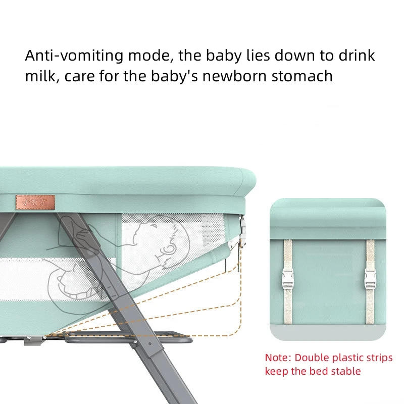 Removable 0-24 months crib Collapsible height adjustable splice Queen crib Baby bassinet bb bed Milk spill proof