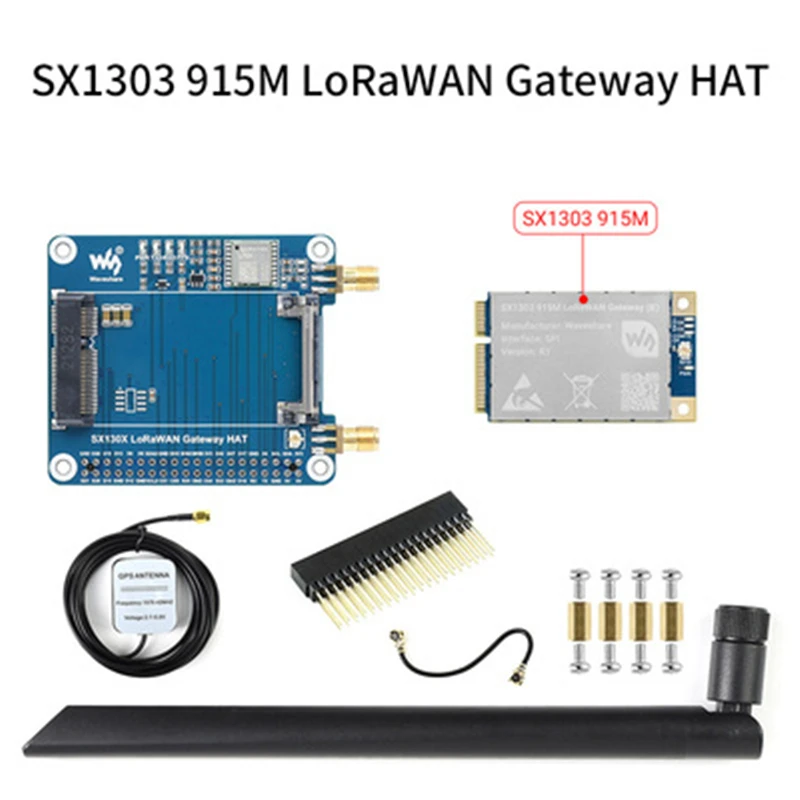 

SX1302/SX1303 868M/915M LoRaWAN Gateway HAT,For Raspberry Pi, Long Range Transmission, Large Capacity, Multi-Band Support