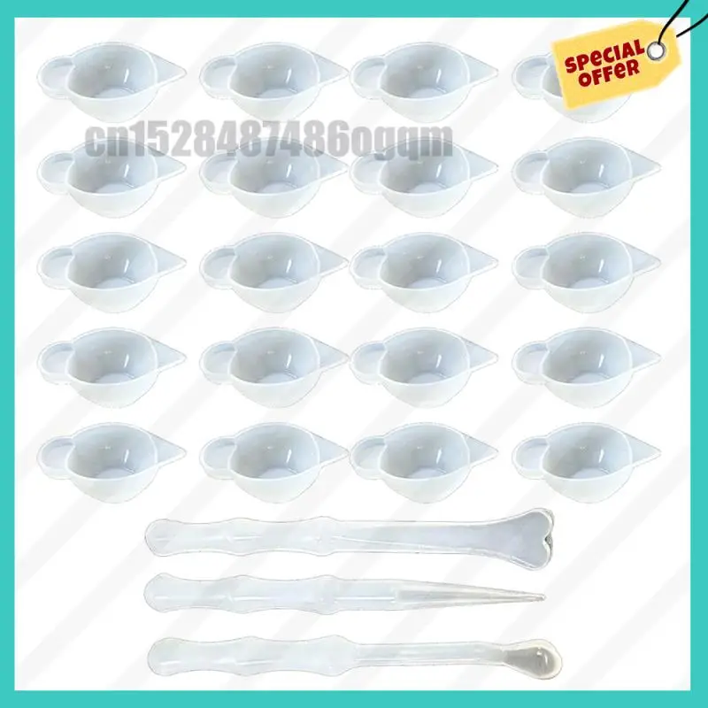 -ABJZ 23PCS Silicone Moldling Cup Dispenser Mini Measuring Mixing Bowl With Spoon Stirring Stick Ornaments Accessories Gadgets