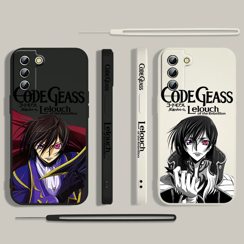 Anime CODE GEASS Rebellion Phone Case For Samsung Galaxy S24 S23 S22 S21 S20 Pro FE Plus Ultra Liquid Left Rope Cover