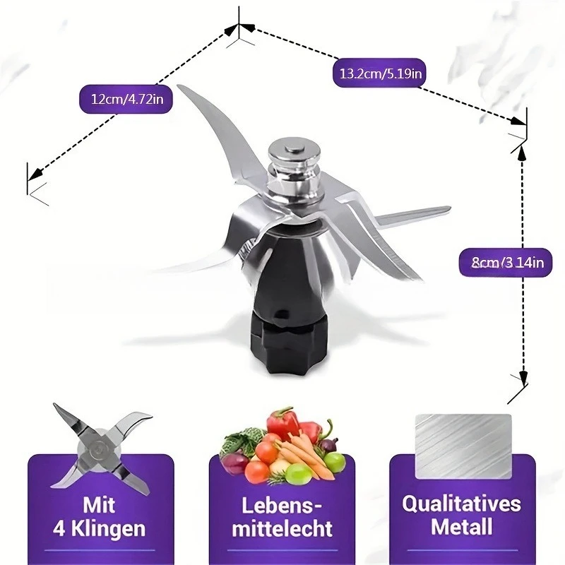 TM5/6 Food Processor Accessories Stainless Steel Head Mixer Knife Cooking Mixer Knife