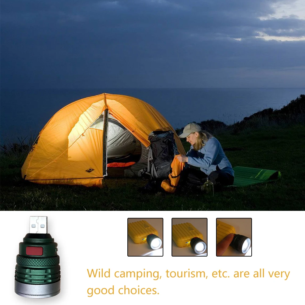 USB Handy Powerful LED Flashlight Portable Mini Zoomable 3 Modes Pocket Torch Lamp Lanterna Lighing For Hunting Camping Riding