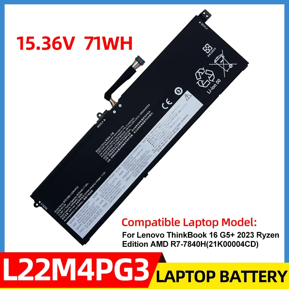 

New L22L4PG3 Laptop Battery For Lenovo ThinkBook 16+ 2023 Ryzen Edition AMD R7-7840H L22M4PG3 L22B4PG3 L22C4PG3 5B11N45410