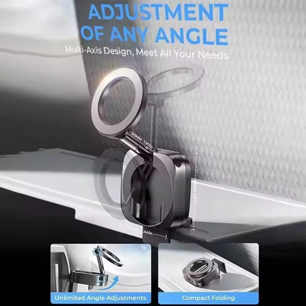 

Travel Essentials For MagSafe Car Mount Airplane Foldable Phone Holder Plane Flight 360° Cell Stand For Car Rack Dashboard Stand