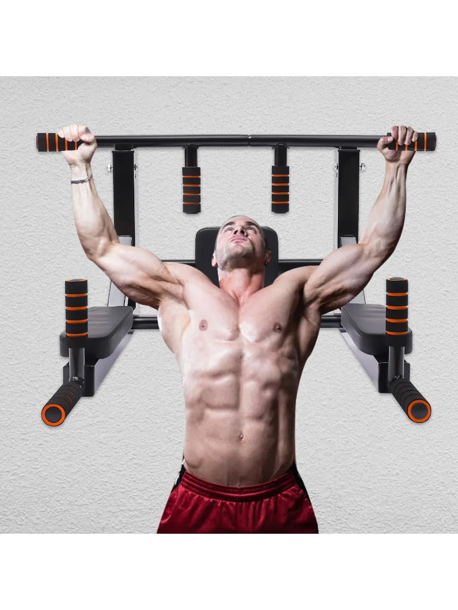 Optrekstang, verhogend dipstation Verticale knie-oefenapparatuur, aan de muur gemonteerde dip-standaard voor thuis, capaciteit van 200 kg Multifunctioneel - afbeelding 2