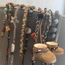 Shoe Chain beaded Tassel Sea shell Pendant Snow Boots Decoration Chain Ethnic Style Women Winter Boots Shoes Chain Accessories