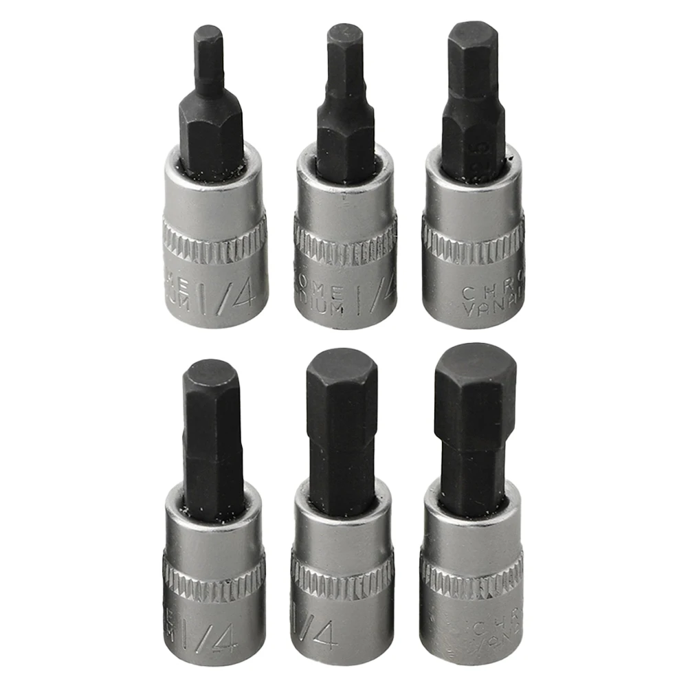 1/4 Polegada unidade hex bit soquete 6.35mm / 1/4 \ "aço cromo vanádio h3 h5 ou h6 h8 prata para fábrica prático