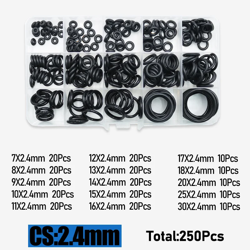 CS 1/1,5/2,0/2,4/3,1/4,0 mm Gummi-O-Ring-Dichtungsscheibe NBR O-Ring ölbeständig hohe Temperatur für die Reparatur von Auto-Sanitär-Wasserhahn – Detail 19