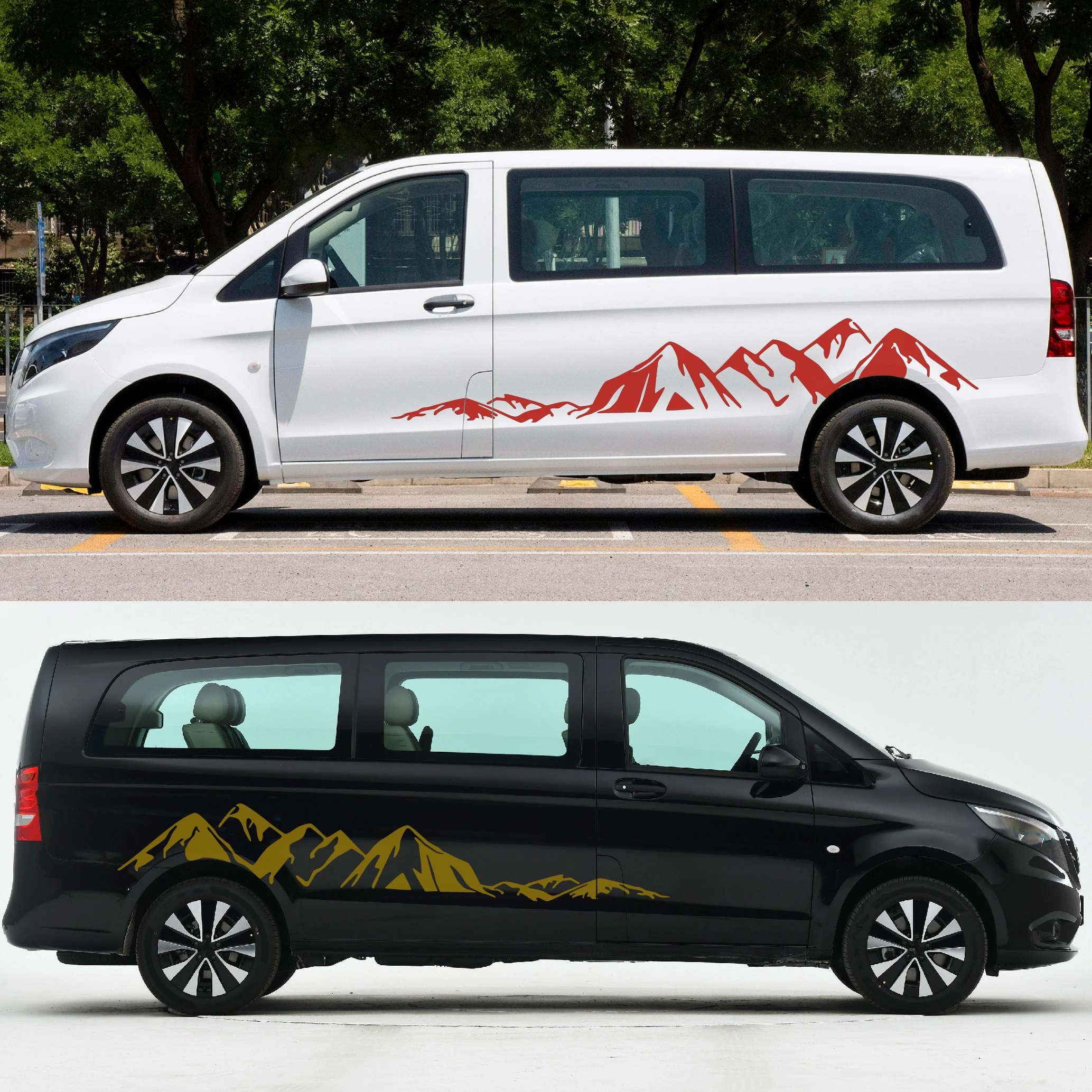 2pcs Car Stickers Apply For Ford Transit Tourneo Benz Viano Maxus G10 T90 V80 V90 Nv3500 Decor Auto Body Accessories Vinyl Decal