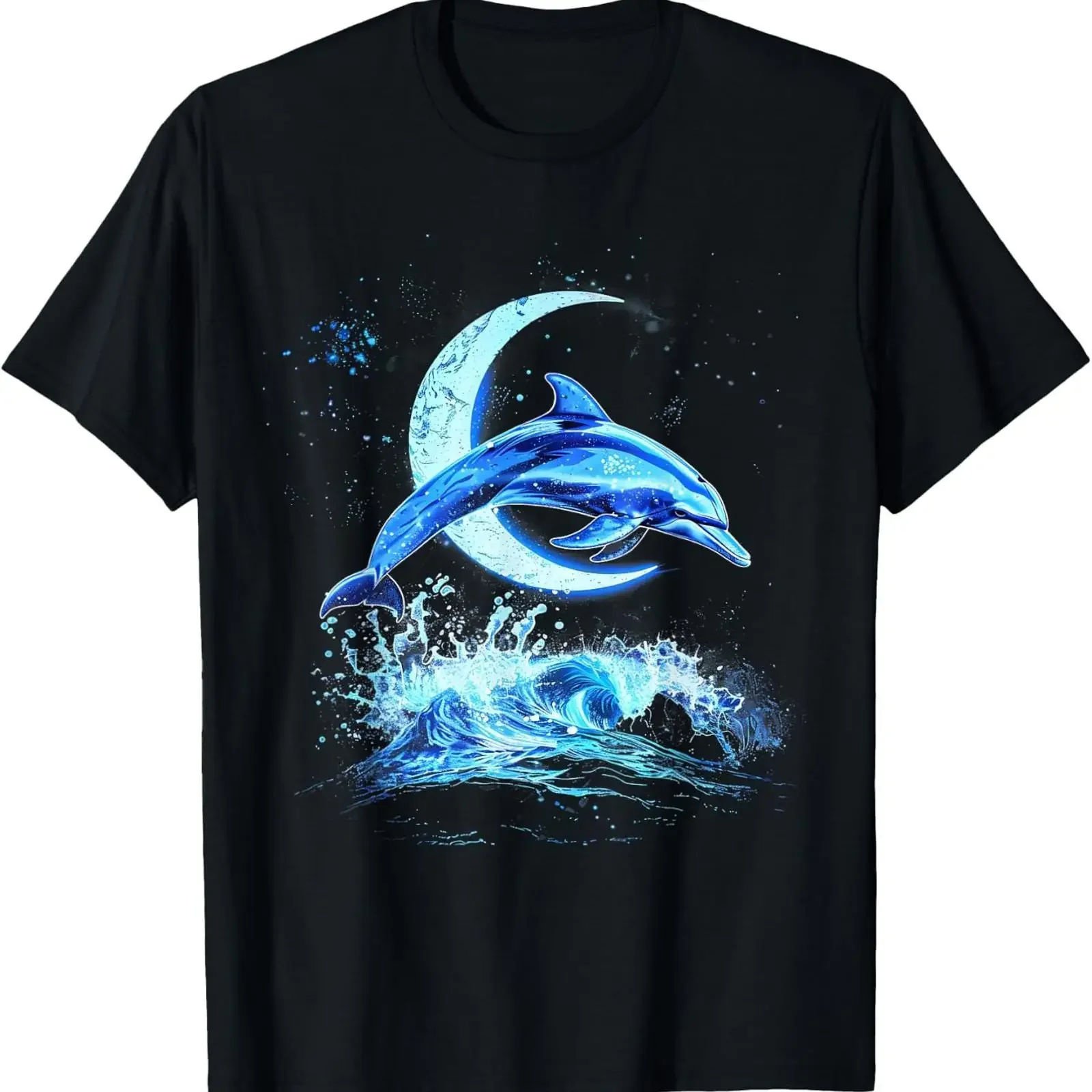 Delfin-Kunstwerk Meerestier-Liebhaber T-Shirt Vintage-Waschung Unisex Streetwear Bequem Stilvoll Vielseitig