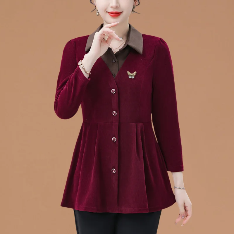 Faionable casual longo sve base camada dr feminino primavera outono novo sle a linha saia gola único botão fechamento