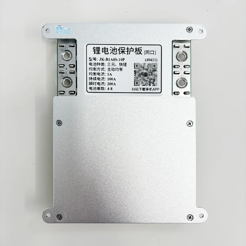 JK-B1A8S10P 12V 24V 3S 4S 5S 6S 7S 8S SMART BMS Bluetooth APP Active Balance 100A LiFePo4 Li-Ion LTO Battery PCM