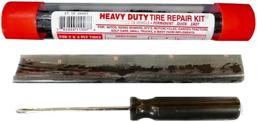 

Nealey Mini Tire Repair Kit 11-Piece All-in-One Flat Fix for Car, Truck, Motorcycle, ATV, Golf Cart, Lawn Mower - Made in USA