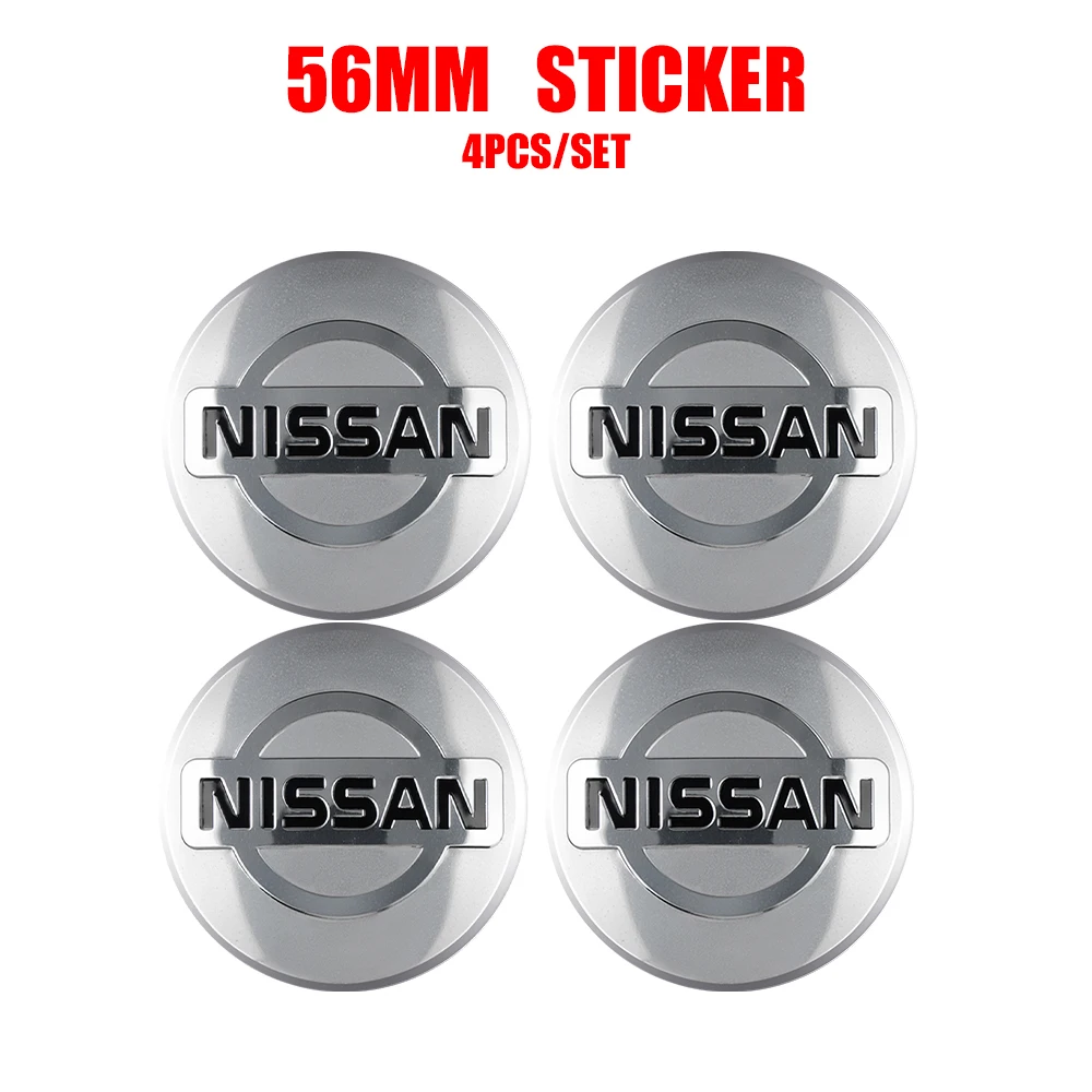 4PCS 56mm Auto Hub Caps Car Wheel Center Caps Car Hubcap Sticker Personalized Aluminum Tire Hub Sticker For Nissan Nismo GTR