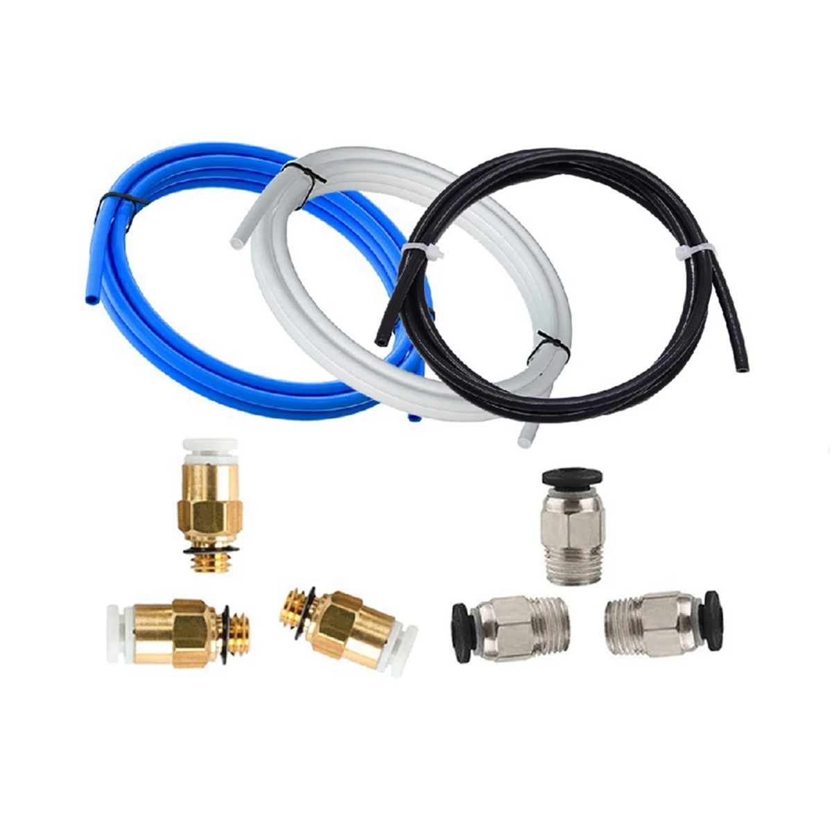 Комплект обновления 3D-принтера ABXHH с пневматическими разъемами KJH04-M6 и PC4-01, трубка из ПТФЭ 1 м для экструдера Боудена 1,75 мм, белый