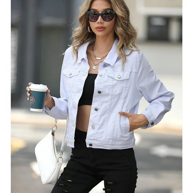 

Fashion Women'S Pilot With Turn-Down Collar, Solid Color, Versatile Pocket Coat