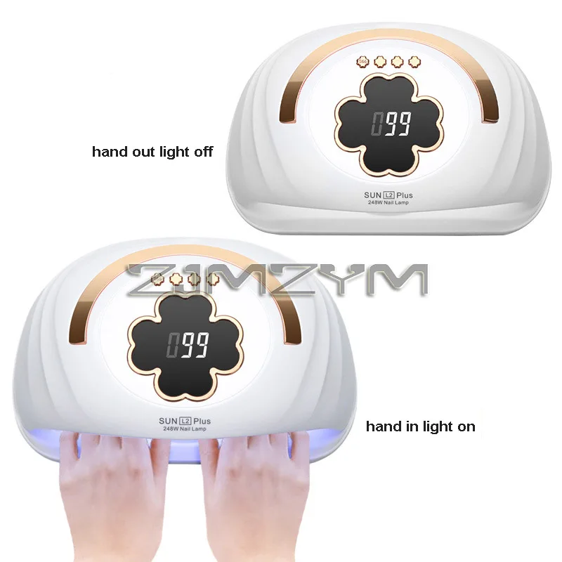 Secador de unhas de secagem rápida lâmpada LED UV Gel polonês secagem lâmpada, ferramentas de manicure, 248W