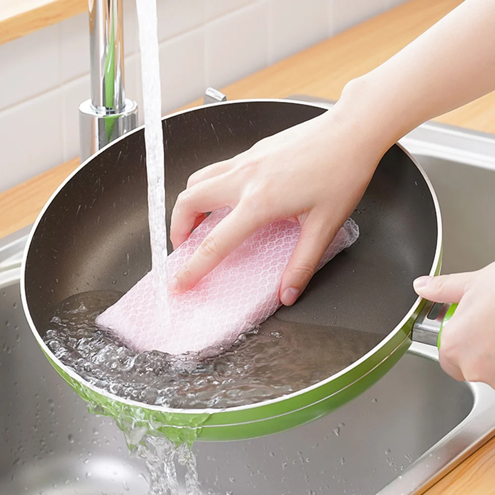 

10Pcs Cleaning Sponge Scrubber Kitchen Scouring Pad Durable Soft Dish Washing Cloth Non Lint Scouring Pad