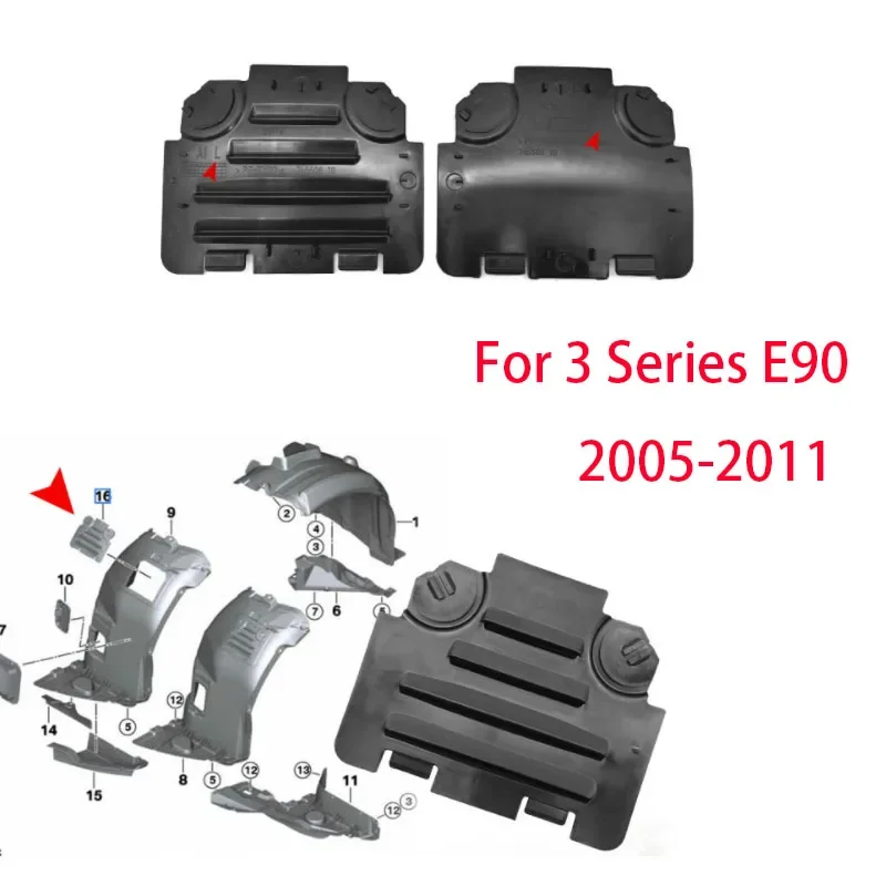 

Front Right Left Wheel Fender Liner Arch Headlight Bulb Access Panel Cover For BMW E82 E88 E90 E91 325I 51717143850 51717143849