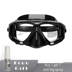RX Prescription Optical Suba Diving Mask Myopia -1.0 to -9.0 Tempered Lens Anti-fog Free Dive Goggles freedive