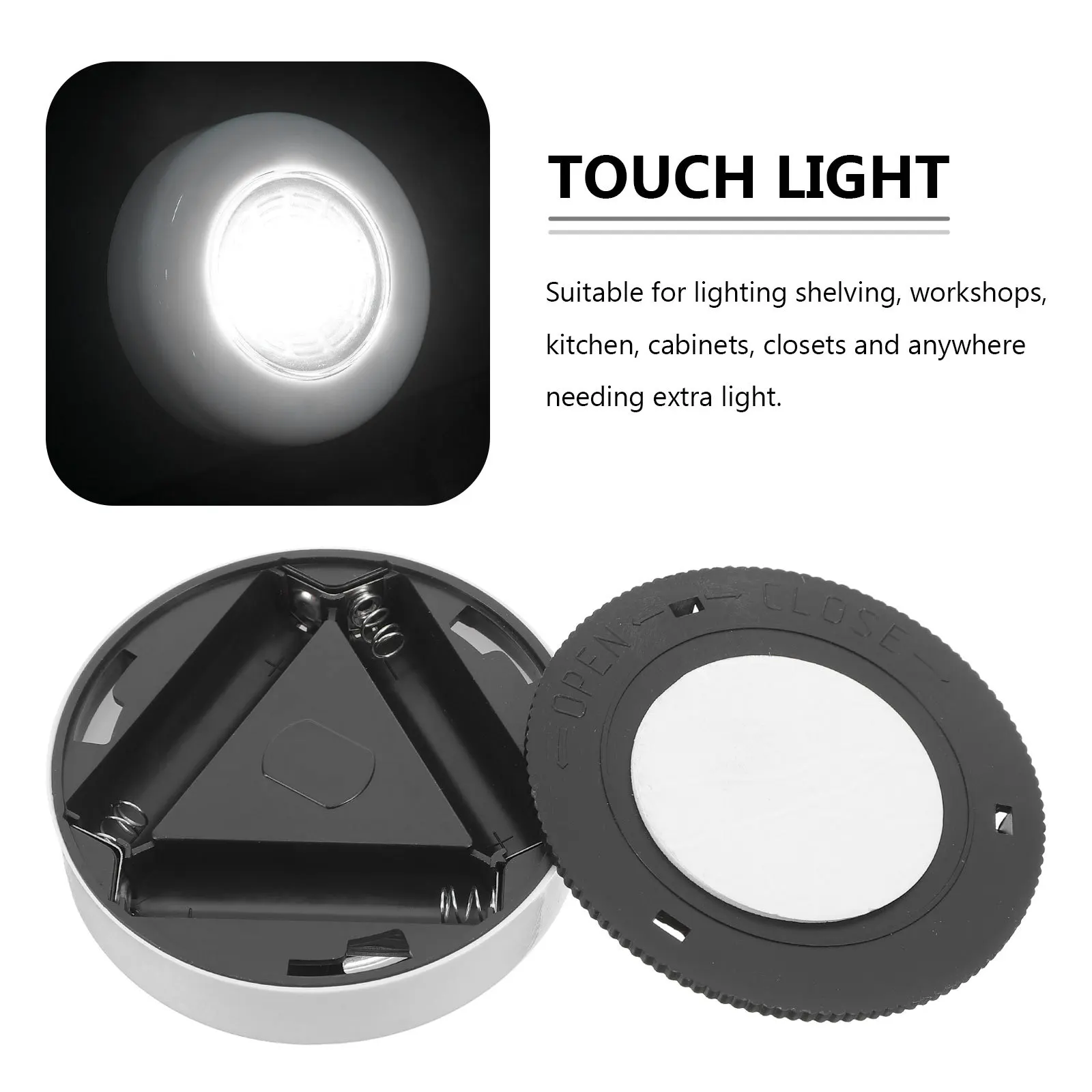 2 pcs Led Touch Light Operated Sticker Lamp For Cabinet Closet Kitchen Workshop Wall Night Emergency Lighting