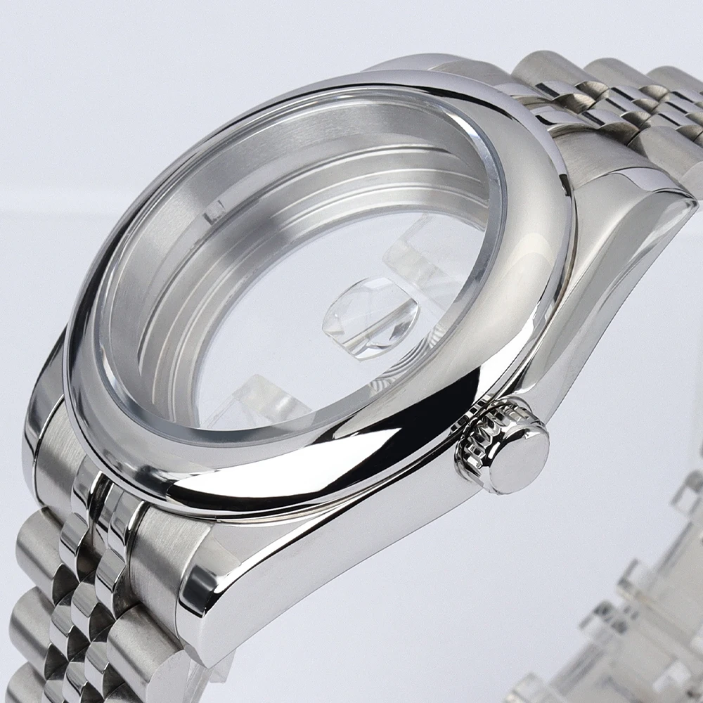 36mm/39mm Watch Case Glide Lock Bracelet Waterproof Sapphire For NH35 NH36 Miyota 8215 Movement Datejust Oyster Air King Style view 3